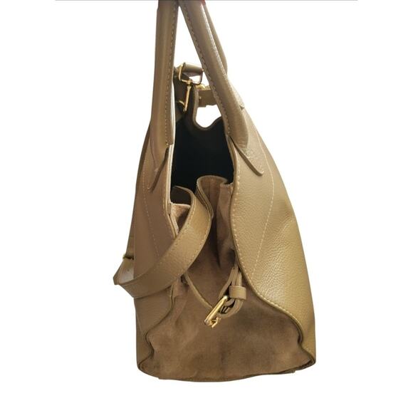 Anna Paola Italian Genuine Leather Taupe Women Handbag - Picture 3 of 3